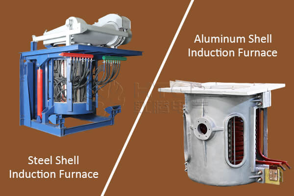 Hongteng 500kg induction furnace steel shell vs aluminum shell